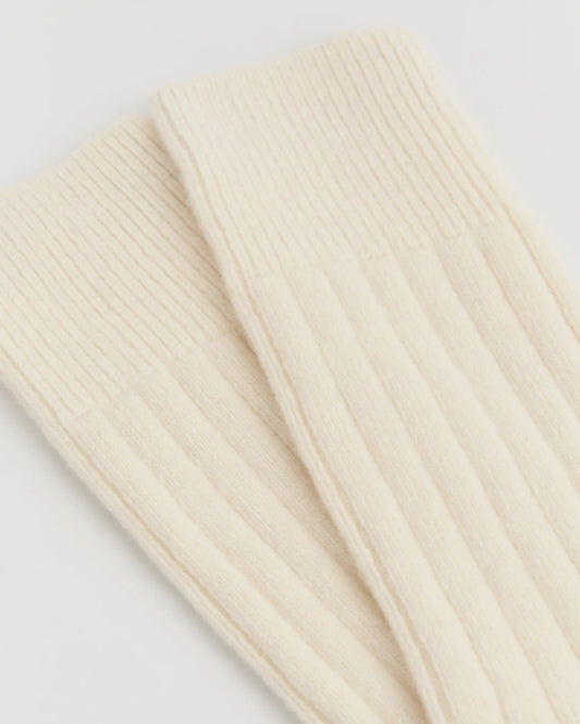 Merino Bed Socks in Clotted Cream