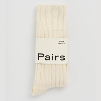 Merino Bed Socks in Clotted Cream