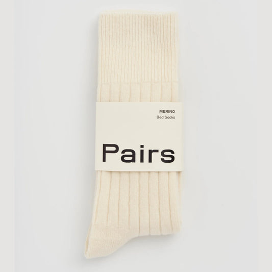 Merino Bed Socks in Clotted Cream