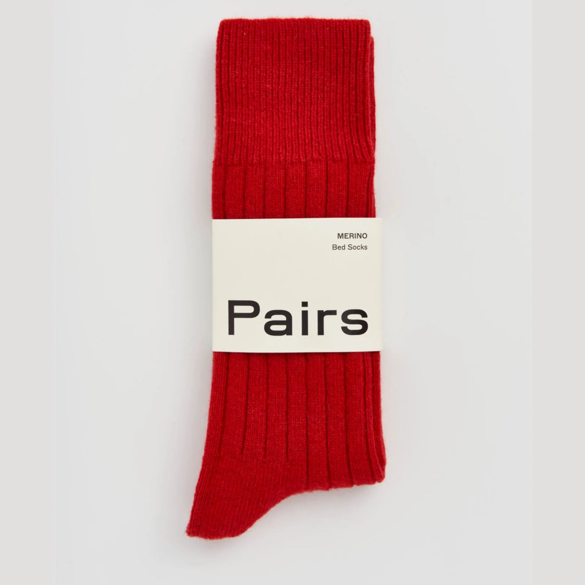 Merino Bed Socks in Postbox Red