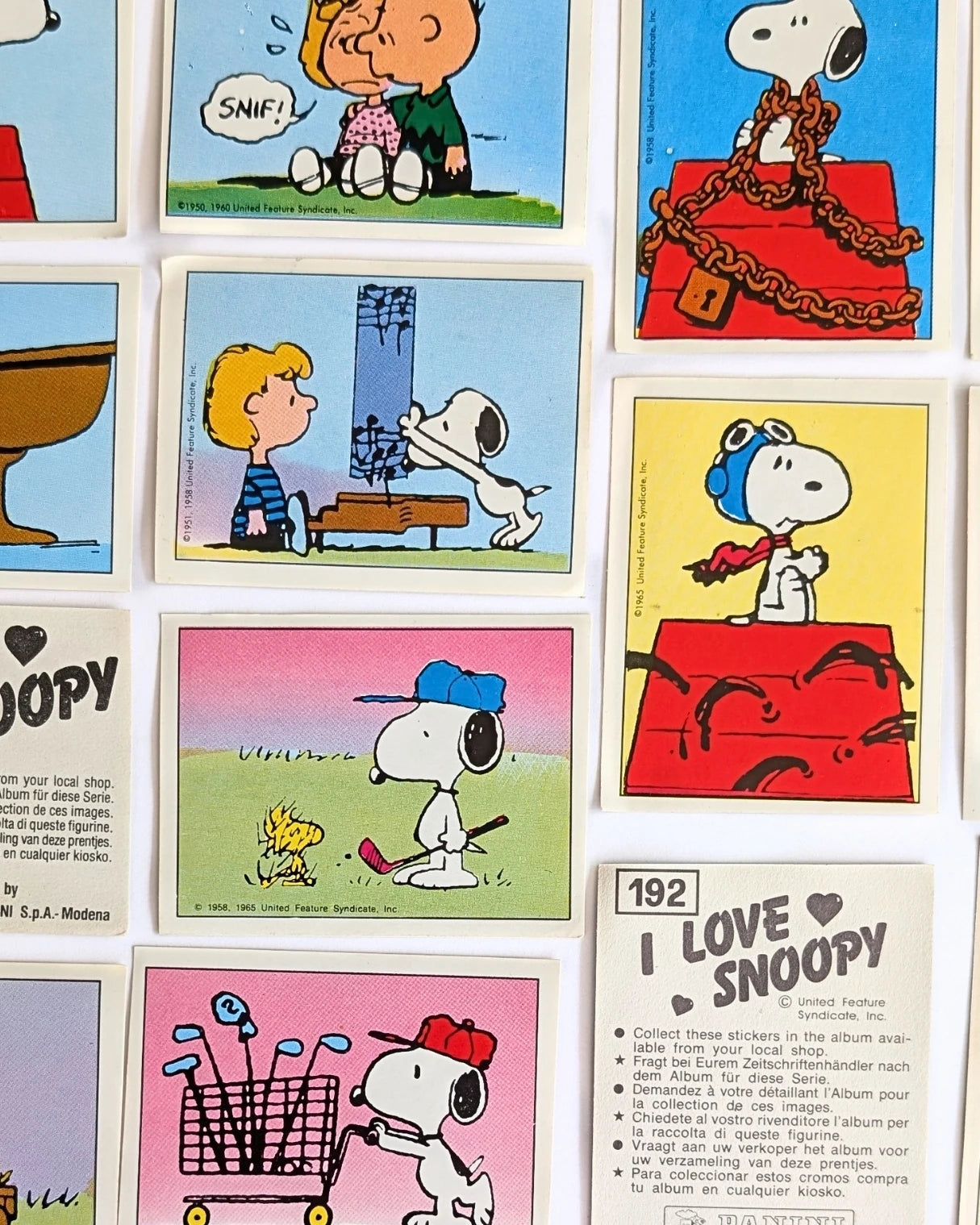 I Love Snoopy Vintage Panini Sticker Card