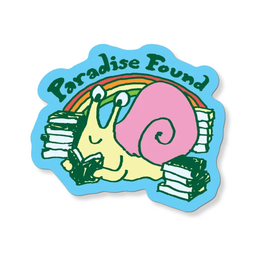 Paradise Found Reading Snail Sticker