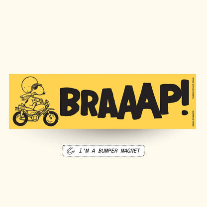 Snoopy Motorcycle Bumper Magnet