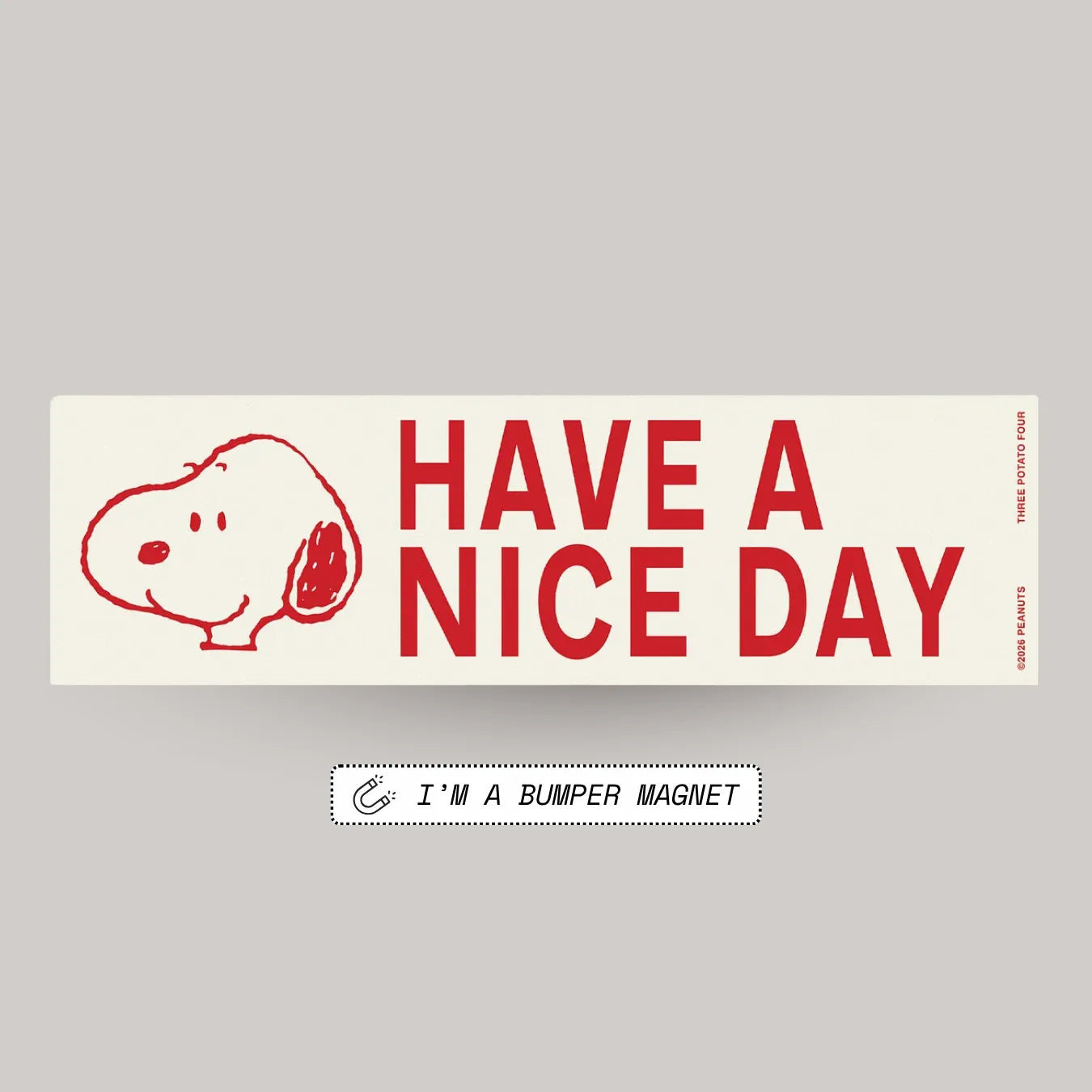 Snoopy Have A Nice Day Bumper Magnet (Red)