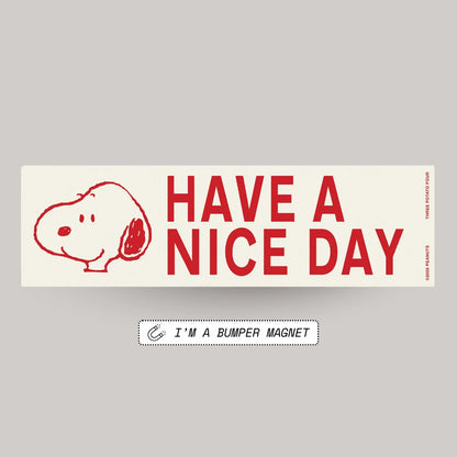 Snoopy Have A Nice Day Bumper Magnet (Red)