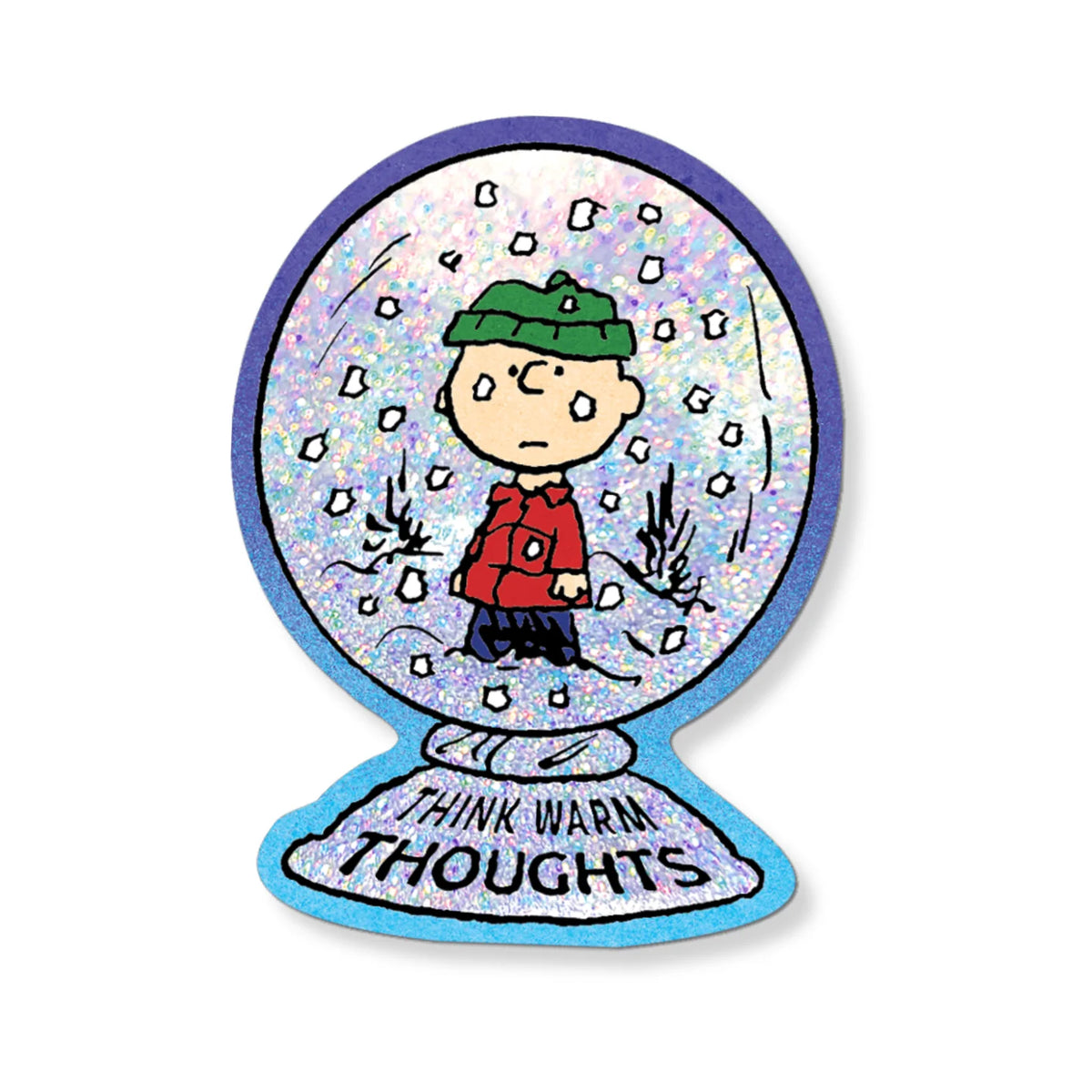 Think Warm Thoughts Charlie Brown Sticker