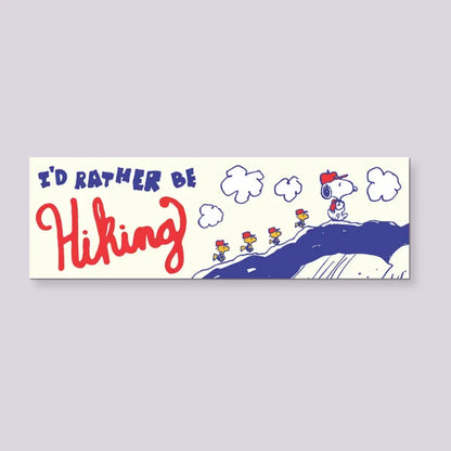 I'd Rather Be Hiking Snoopy Sticker