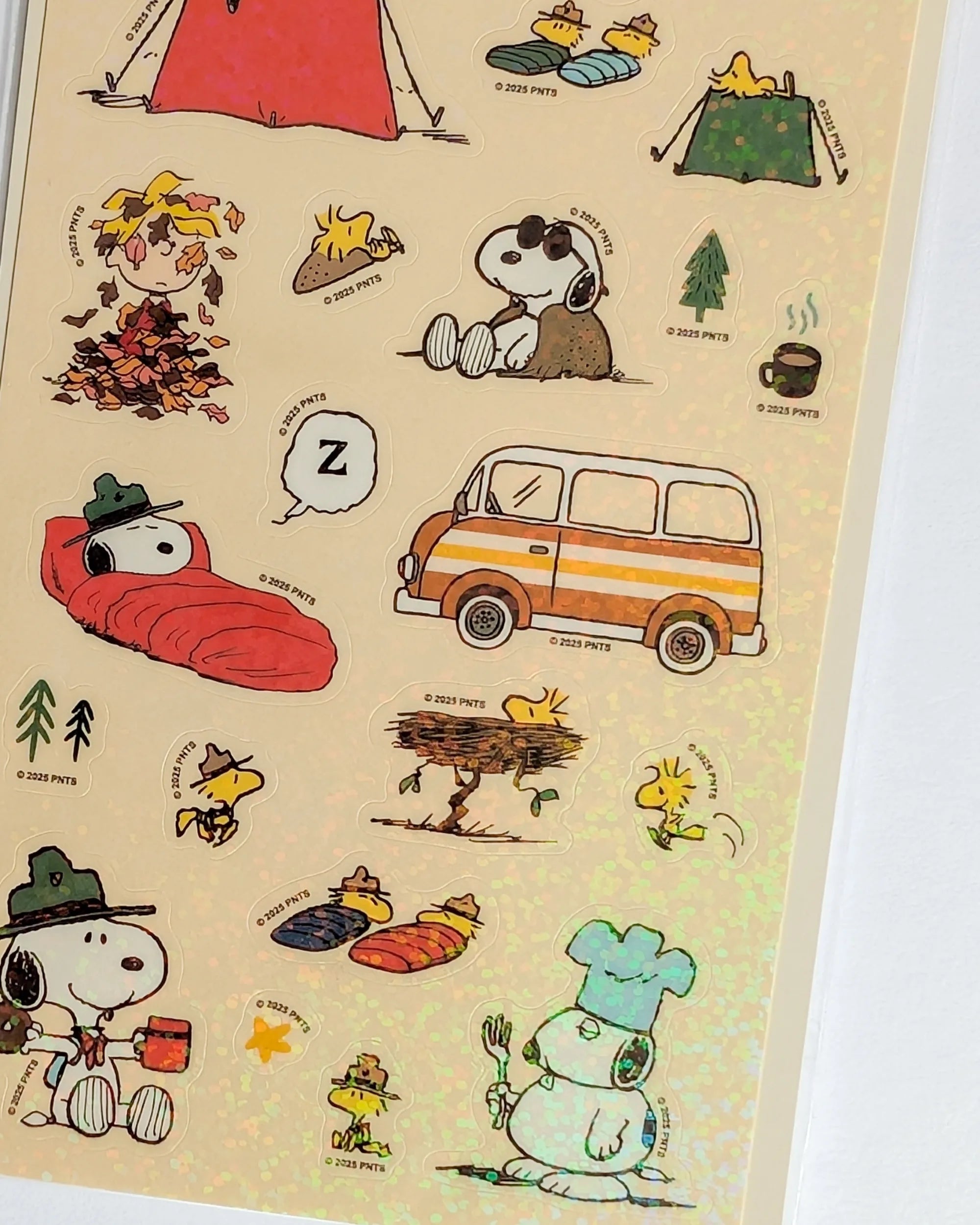 Snoopy Camping Sticker Sheet - Beagle Scout Peanuts