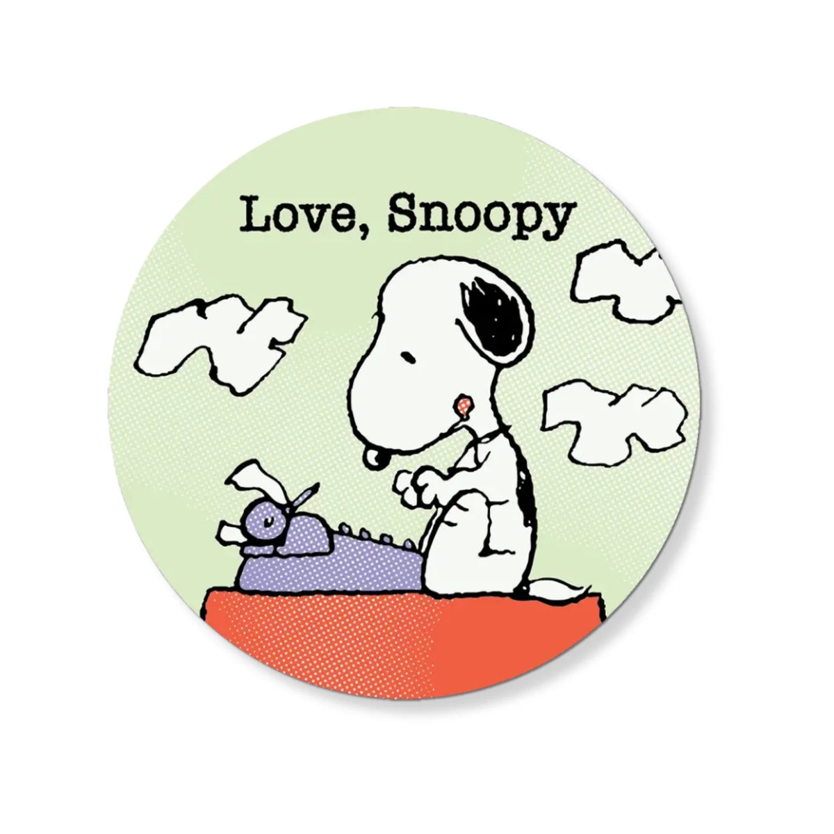 Love Snoopy Typewriter Sticker