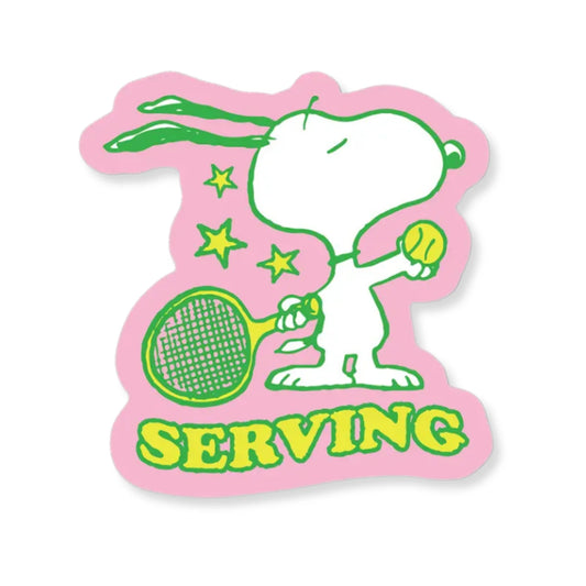 Serving Snoopy Tennis Sticker