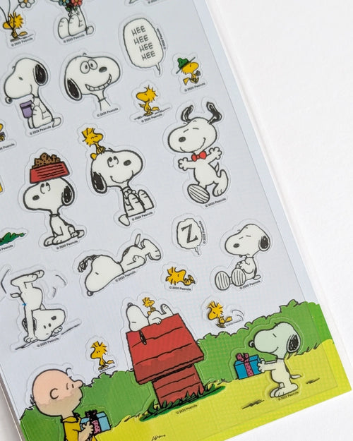 Snoopy Clear Sticker Sheet — Classic Peanuts Poses