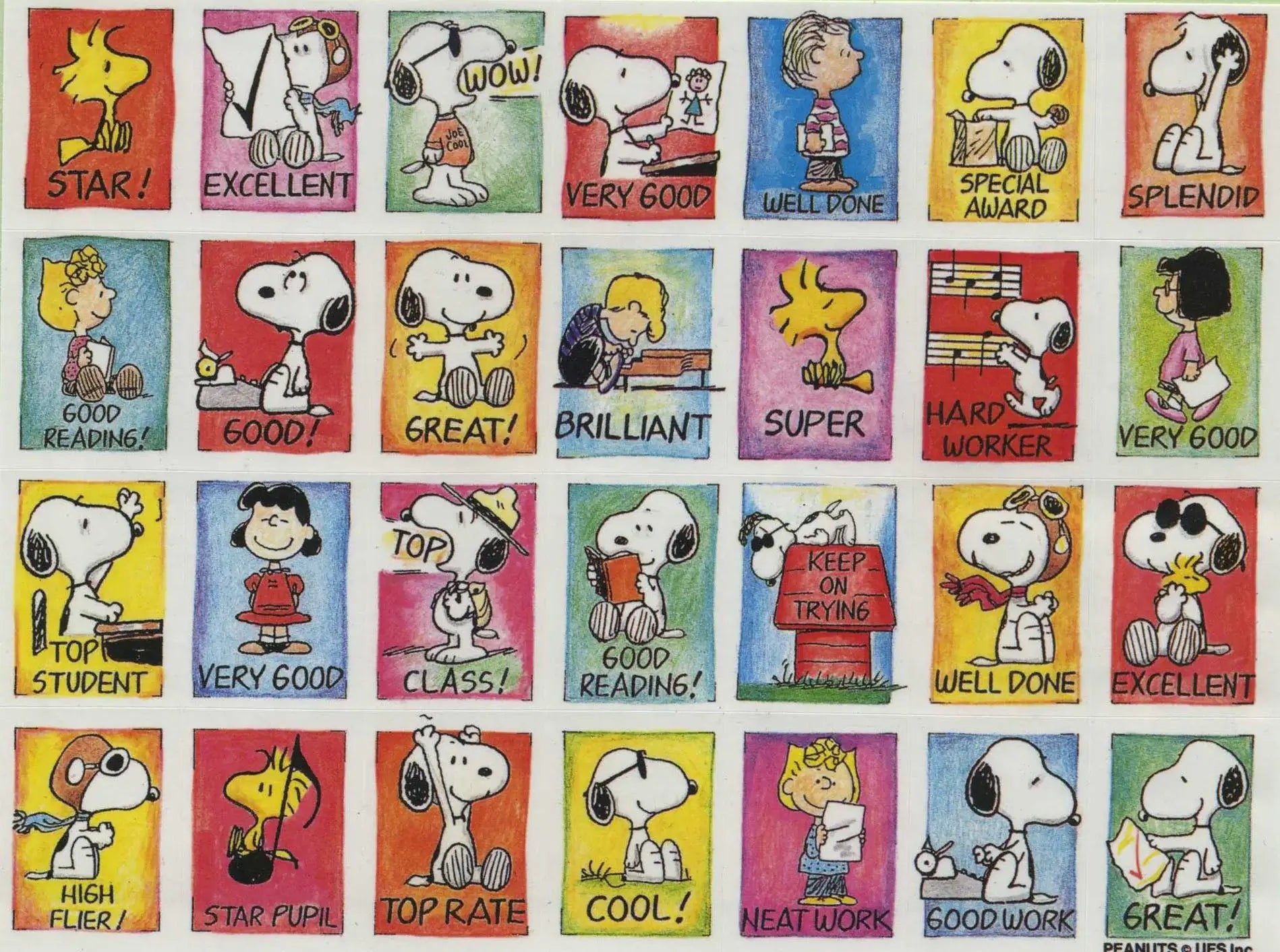 Peanuts School Reward Mini Sticker Sheet