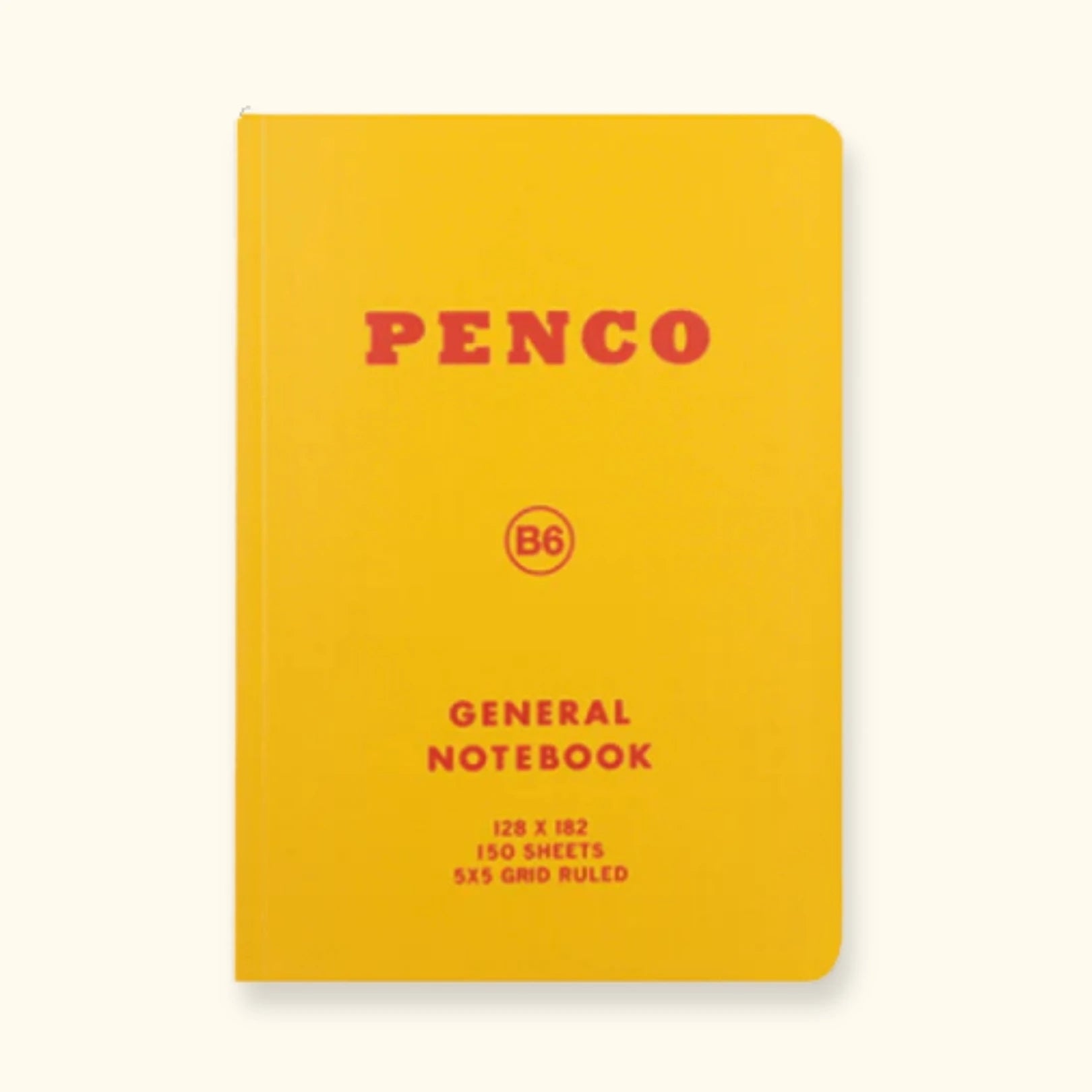 Penco pocket notebook, B7 grid, yellow