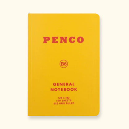 Penco pocket notebook, B7 grid, yellow