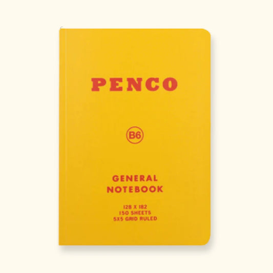 Penco pocket notebook, B7 grid, yellow