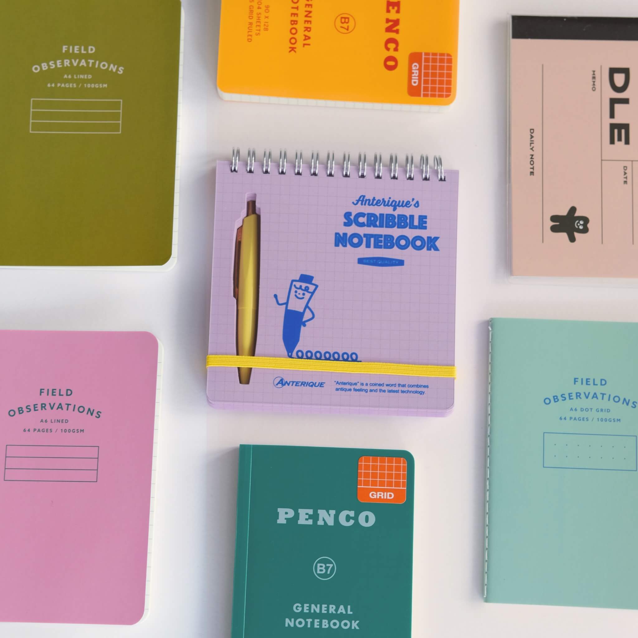 Retro style stationery collection of pocket notebooks