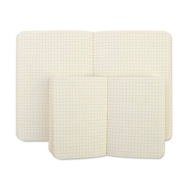 Inside of Penco B7 grid pocket notebook in green