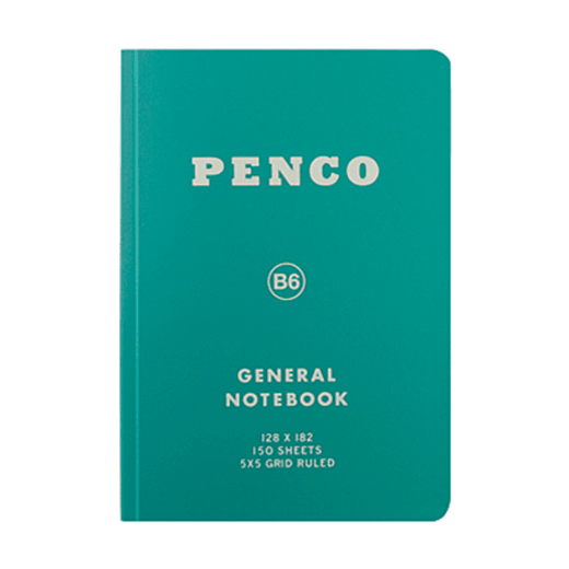 Front of Penco B7 grid pocket notebook in green