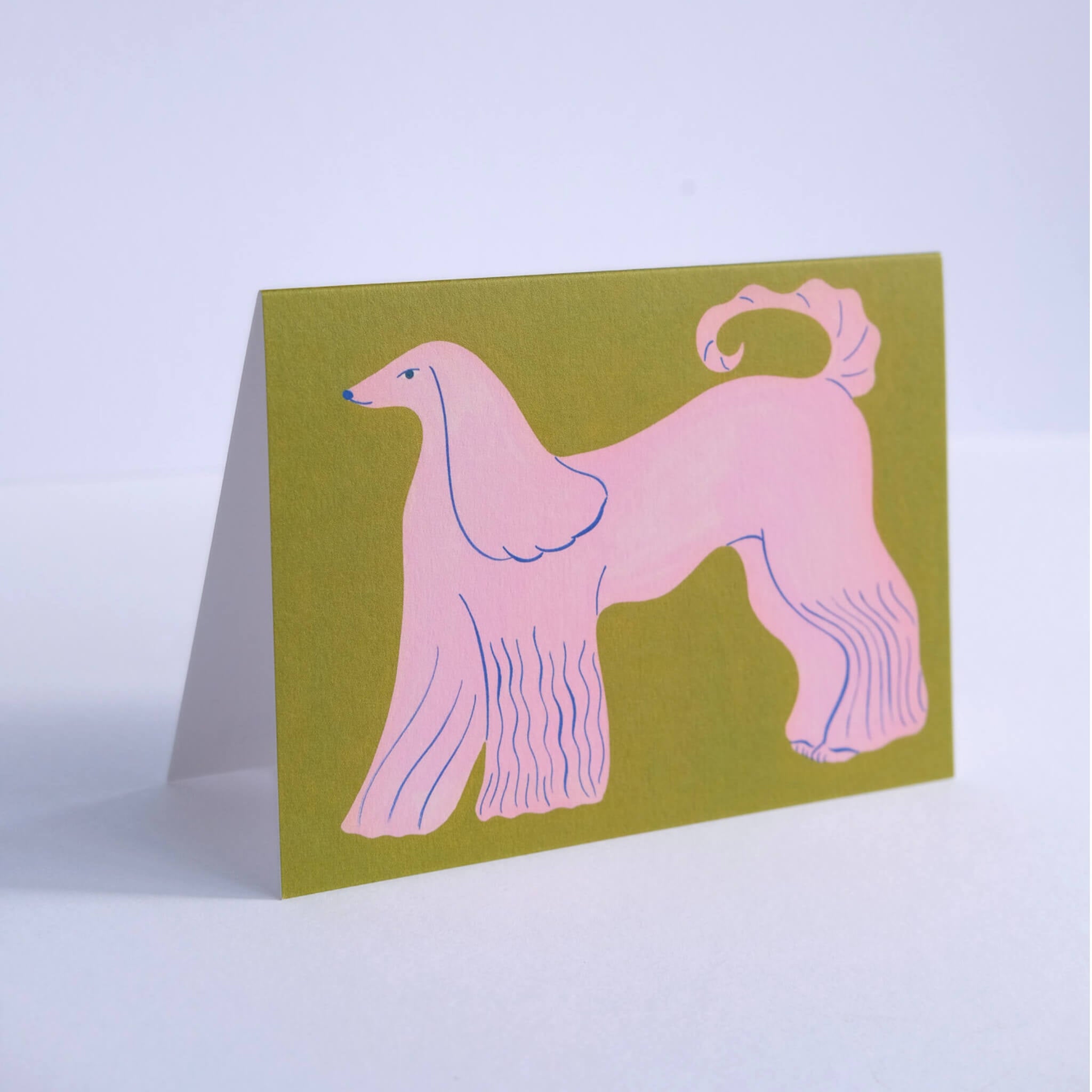 Pink Afghan Hound Greeting Card design for Evermade