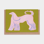 Pink Afghan Hound Greeting Card by Agathe Singer