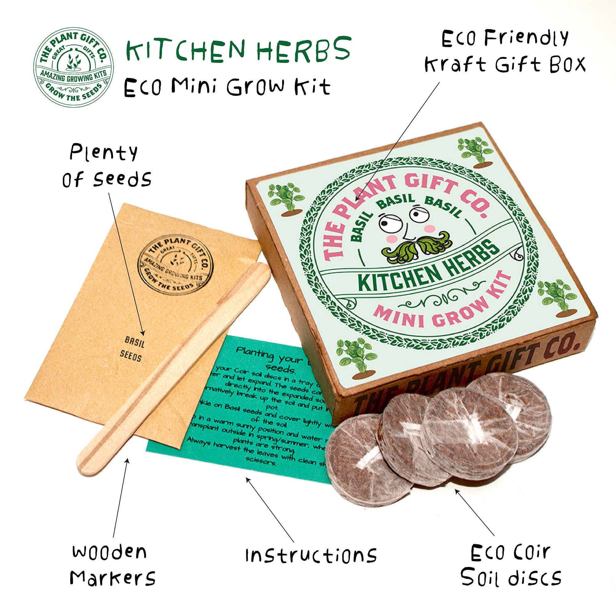 Plant Gift Co Kitchen Herbs Mini Grow Kit - Grow Kit - Subject to Change