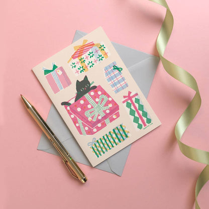 Printer Johnson A6 Kitty & Giftboxes Card - Cards - Subject to Change