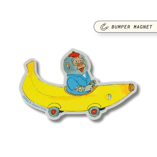 Richard Scarry Banana Car - Bumper Magnet