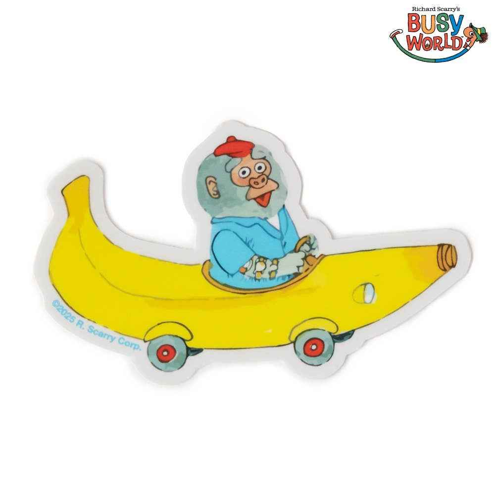 Richard Scarry Banana Car sticker Busytown vinyl sticker