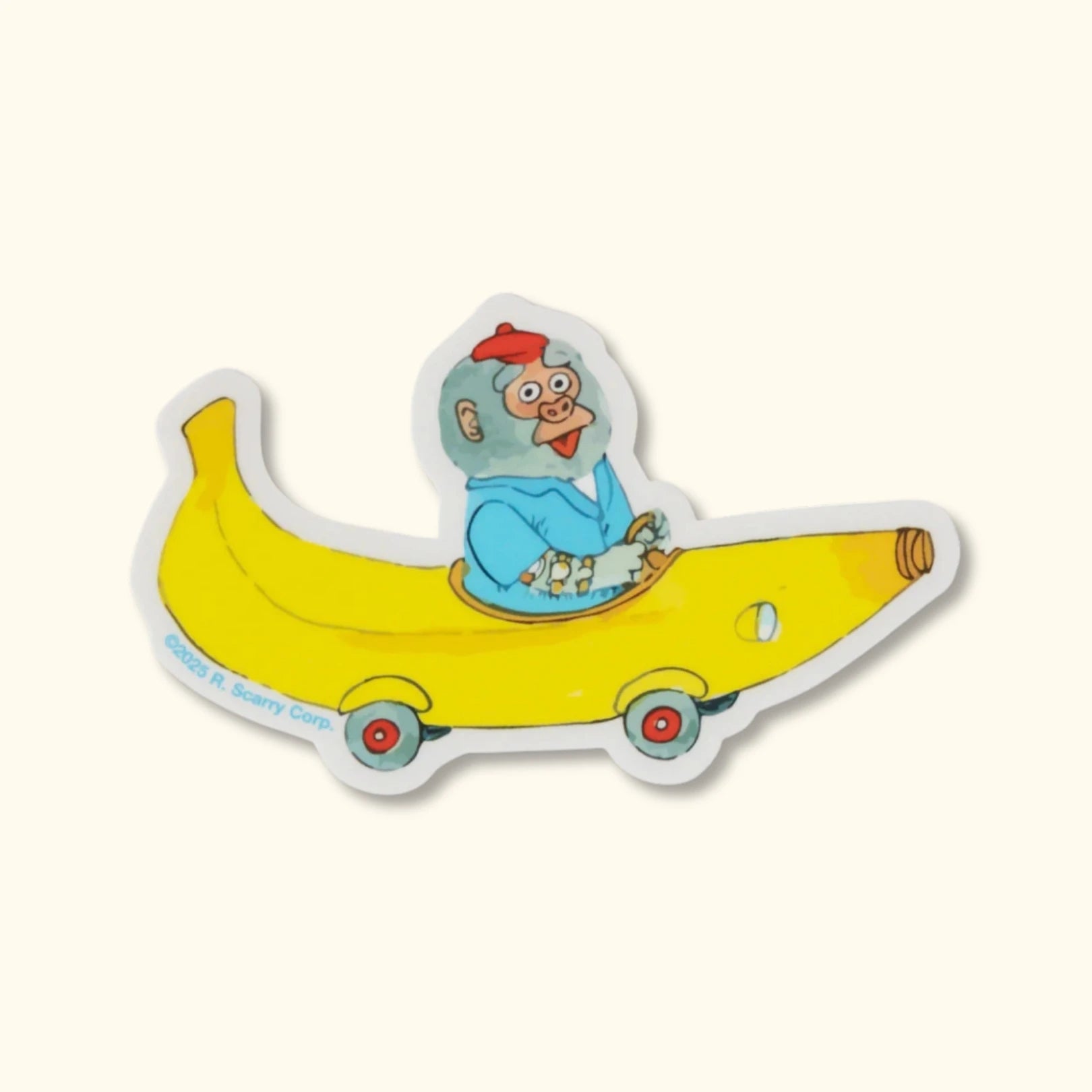 Richard Scarry banana car bumper magnet