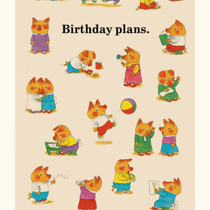 Birthday Plans Richard Scarry Greeting Card