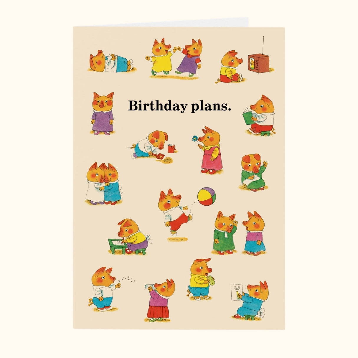 Birthday Plans Richard Scarry Greeting Card