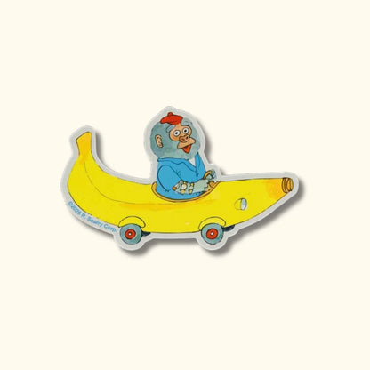 Richard Scarry banana car vinyl sticker