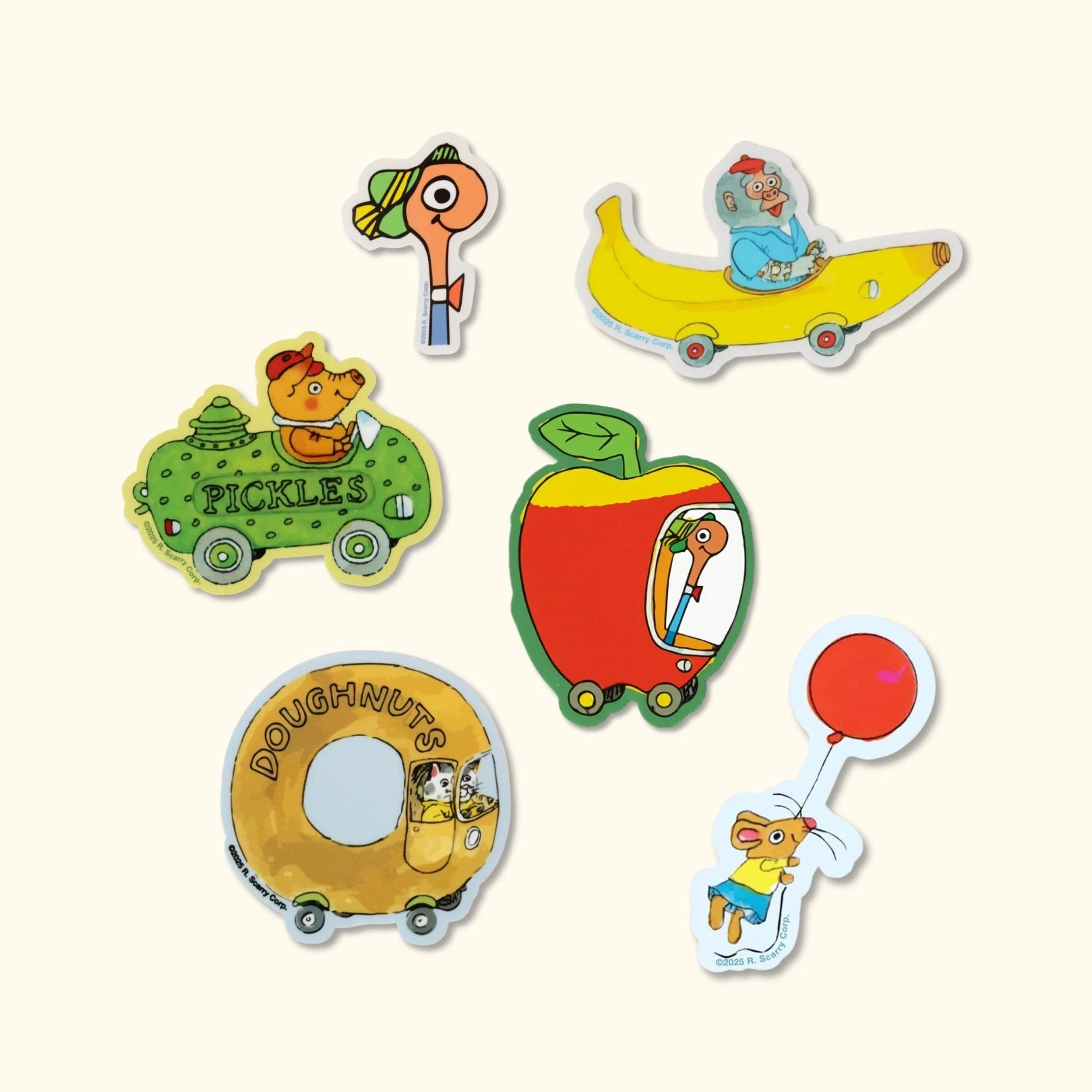 Richard Scarry banana car vinyl sticker
