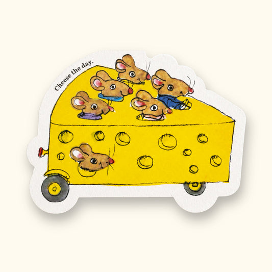 Cheese The Day Richard Scarry die-cut greeting card