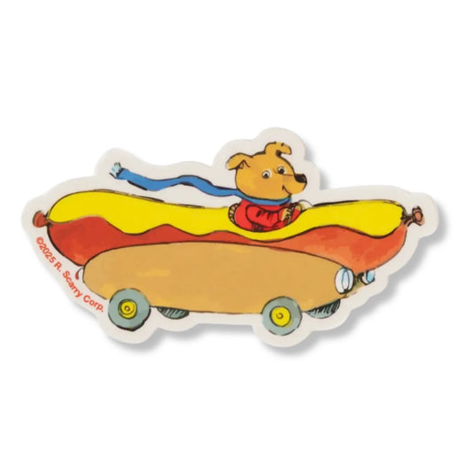 Richard Scarry Hot Dog Car Sticker