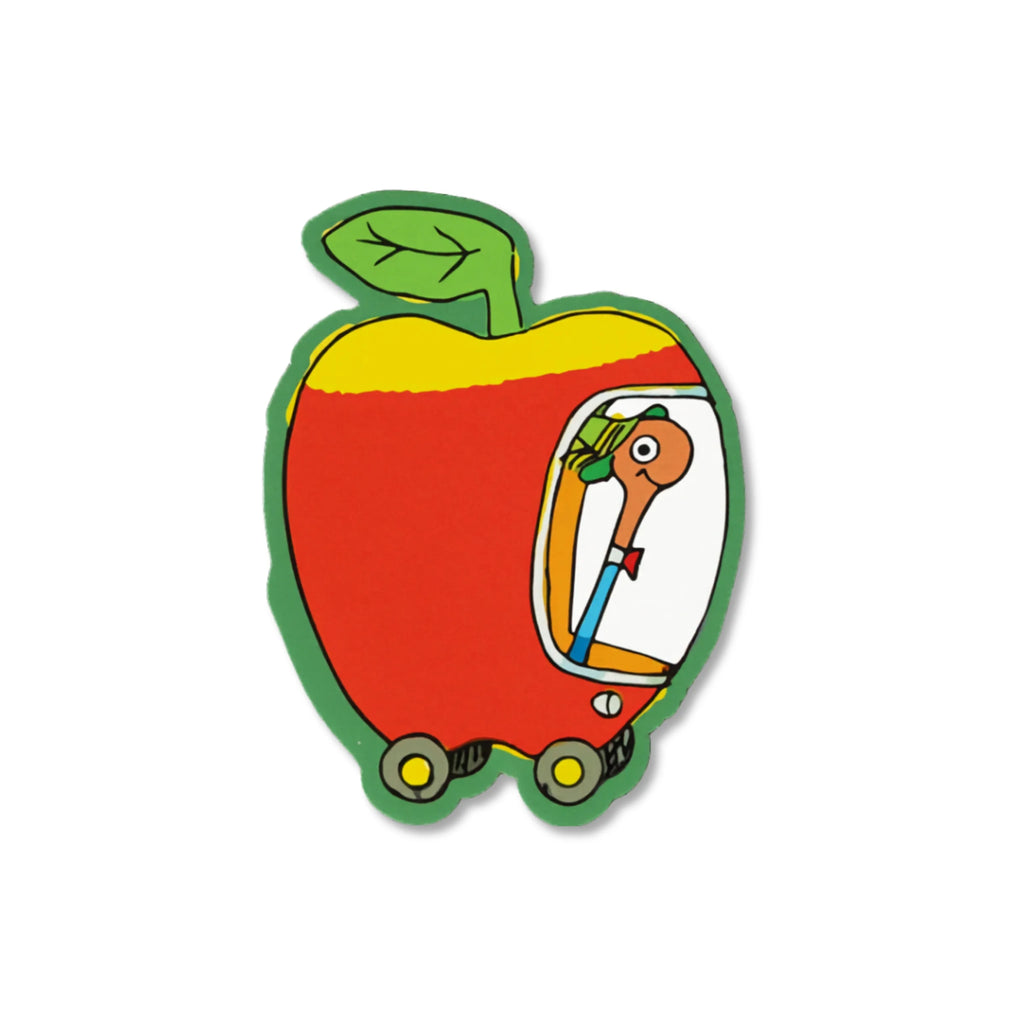 Richard Scarry Lowly Worm Apple Car Sticker