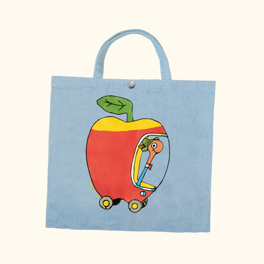 Richard Scarry Lowly Worm Apple Car Tote Bag