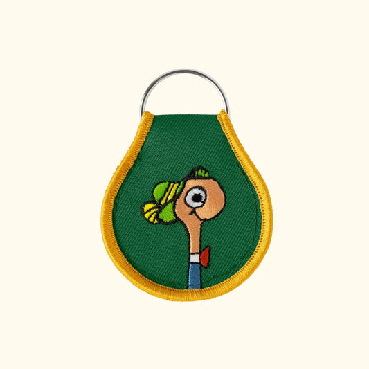 Richard Scarry Lowly Worm patch keychain