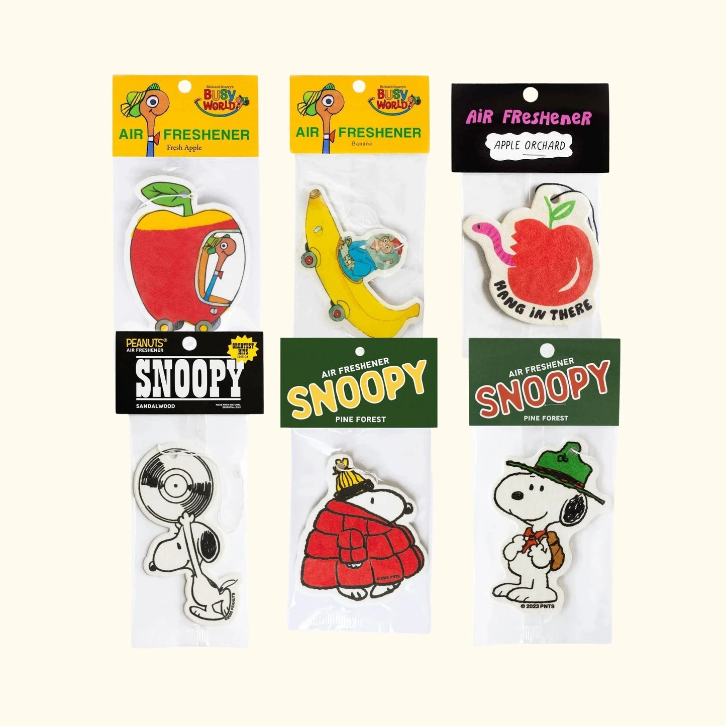 Richard Scarry car air freshener hanging in vehicle