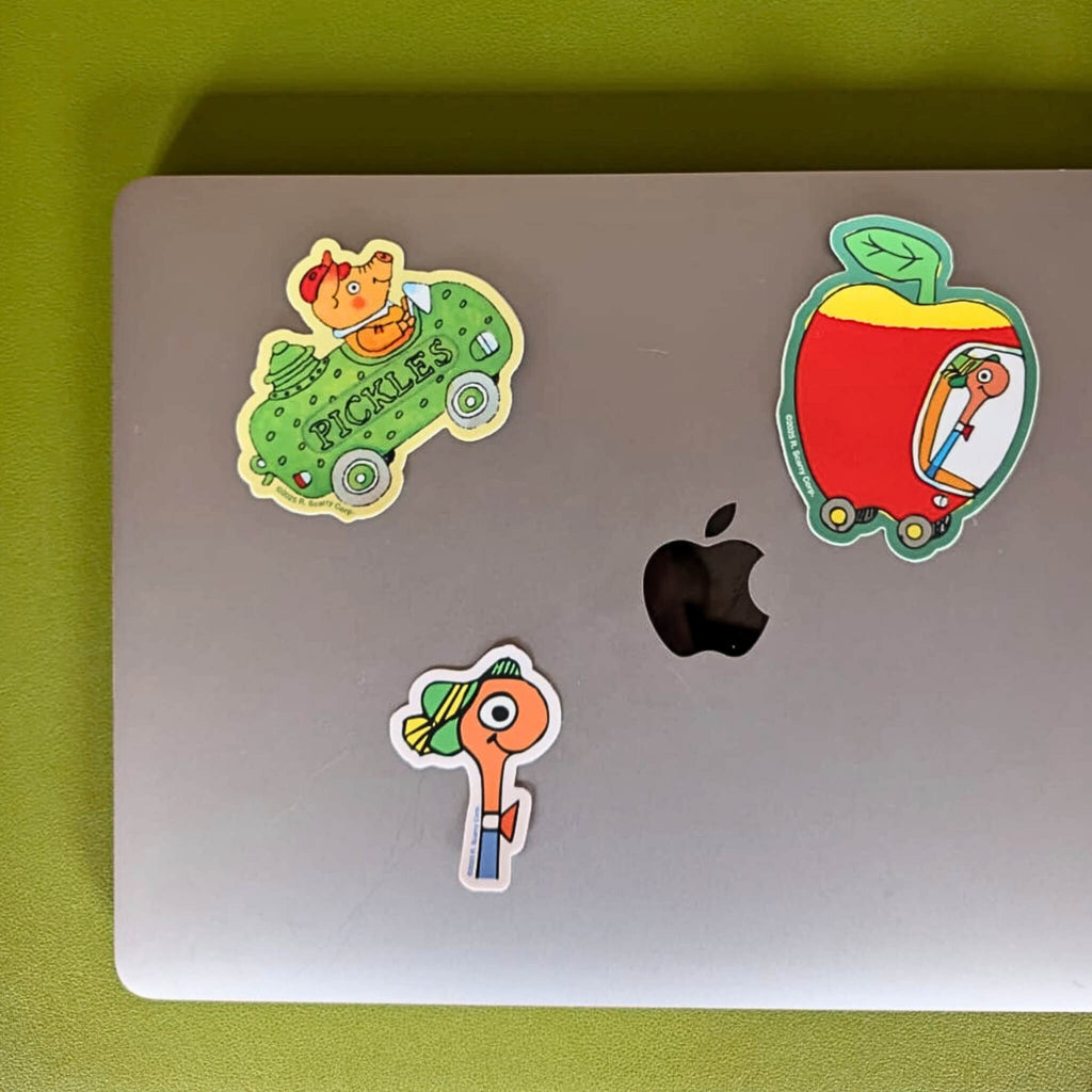 Richard Scarry sticker set Lowly Worm Apple Car Pickle Car stickers
