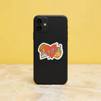 Rigatoni gloss vinyl sticker on back of mobile phone