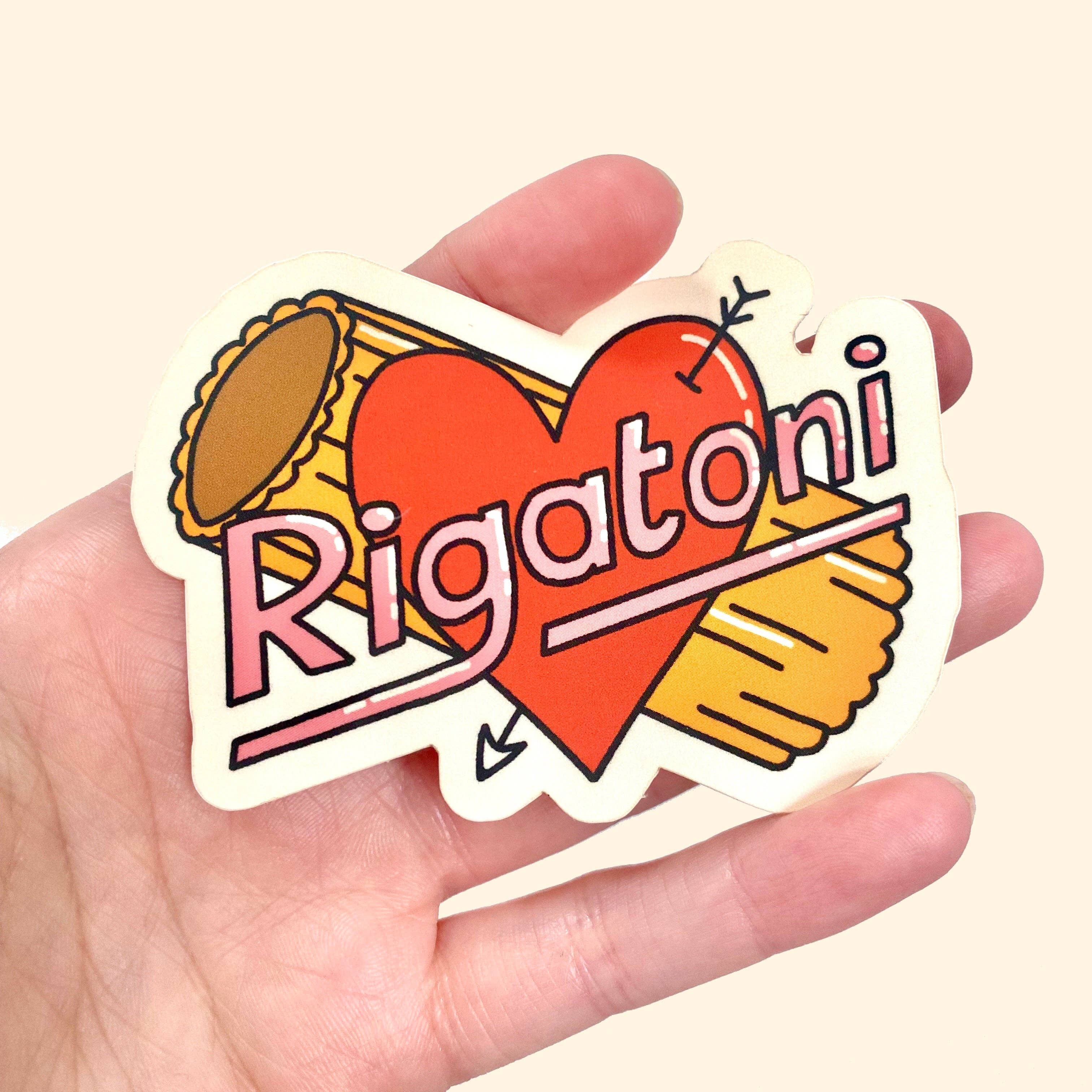 Rigatoni sticker in glossy vinyl