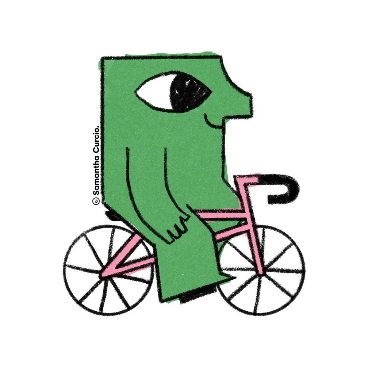 Cyclist on Cruise Vinyl Sticker
