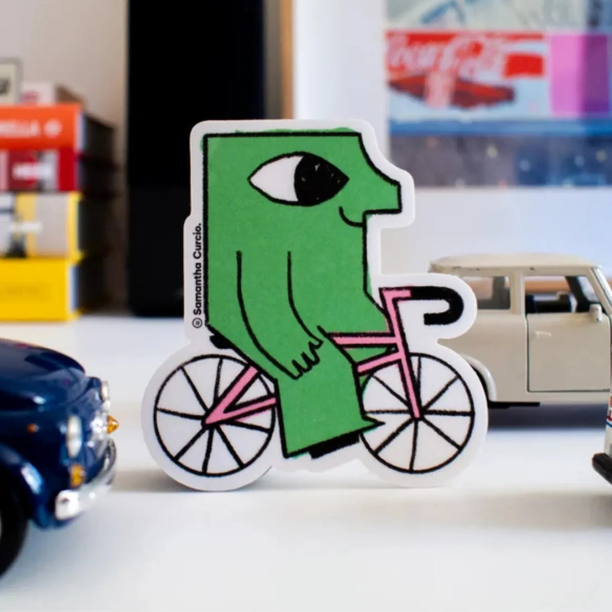 Cyclist on Cruise Vinyl Sticker