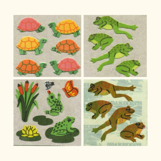 Old School Stickers - Frogs and Turtles