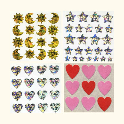 Old School Stickers - Hearts, Stars and Suns