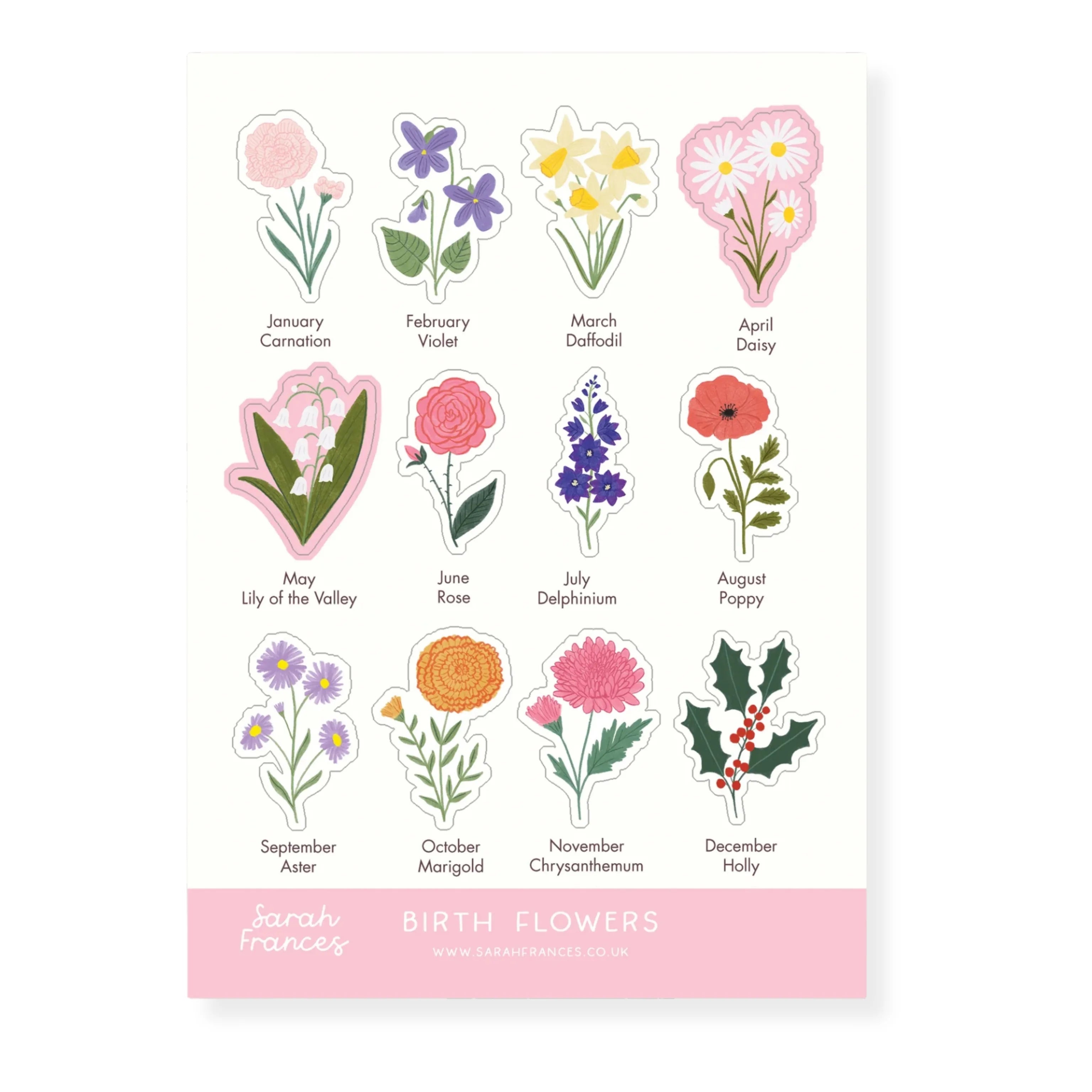 Birth Flowers Sticker Sheet
