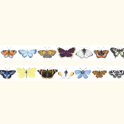 British butterflies washi tape – illustrated nature design