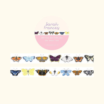 British butterflies washi tape – illustrated nature design