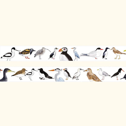 British coastal birds washi tape – illustrated nature design